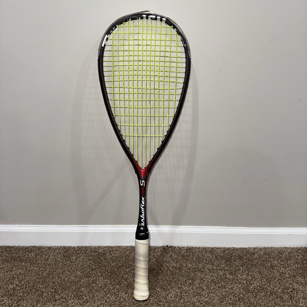 Tecnifibre Carboflex 125S Squash Racket Black And Red Green Wire
